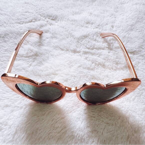 Addison Gold Heart-Shaped Sunglasses - Picture 6 of 13
